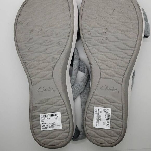 Clarks Arla Meg Women Sandals Flat Strappy Gray Size 12 - Picture 3 of 10